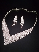 Ensemble de bijoux de mariage de mariée attrayant collier pour femmes strass accessoires de mode