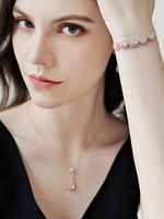 Ensemble de bijoux de mariage de mariée belle gouttes de strass design blond clair boucle doreille collier ensemble de 2 pièces