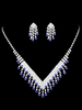 Ensemble de bijoux de mariage en argent avec strass et boucles doreilles