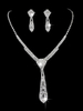 Ensemble de bijoux de mariage en argent Boucles doreilles pendantes Collier Accessoires de mariée