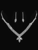 Ensemble de bijoux de mariage en argent Ensemble de collier de mariée en strass