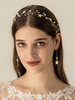 Ensemble de bijoux de mariage en or avec perles et motifs de têtes avec boucles doreilles