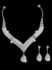Ensemble de bijoux de mariage Ensemble de boucles doreilles en argent et collier Ensemble de bijoux en strass