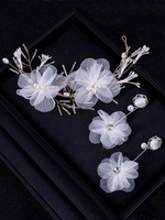 Ensemble De Bijoux De Mariage Mariée Fleur Chic En Métal Percé