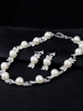 Ensemble de bijoux de mariage Perles Strass Vintage Bracelet de mariée Boucles doreilles Ensemble de collier