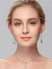 Ensemble de bijoux de mariage pour femmes attrayant strass percé gouttes conception argent boucle doreille collier 2 pièces ensemble