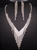Ensemble de bijoux de mariage pour femmes magnifique collier strass boucle doreille accessoires de mode