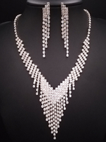 Ensemble de bijoux de mariage pour femmes magnifique collier strass boucle doreille accessoires de mode