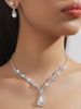 Ensemble de bijoux de mariage pour la mariée charmant diamant en métal
