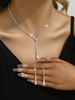 Ensemble de bijoux de mariage pour mariée joli métal zircone cubique
