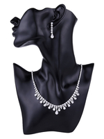 Ensemble de bijoux de mariage strass argent accessoires de mariage