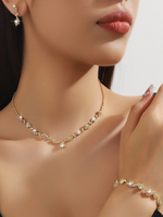 Ensemble de bijoux de mariage tendance avec beau diamant en métal