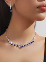 Ensemble de bijoux de mariage tendance avec superbe diamant en métal