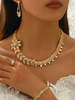 Ensemble de bijoux de mariage tendance en métal percé avec diamants attrayants