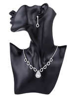 Ensemble de bijoux de mariée avec strass en argent et boucles doreilles