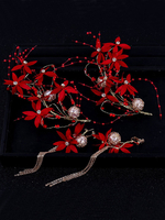 Ensemble De Bijoux De Mariée Chic Fleur Imitation Perle Pince À Oreilles En Métal