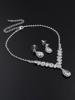 Ensemble de bijoux de mode de noce magnifique strass percé de mariage