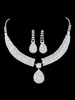 Ensemble de bijoux de soirée en argent glitter strass bavoir collier boucles doreilles