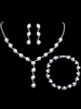 Ensemble de bijoux en argent avec strass en alliage de métal percé Ensemble de bijoux de 3 pièces