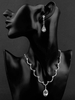 Ensemble de bijoux en argent Boucles doreilles de mariage Collier Accessoires de mariée ondulés