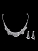 Ensemble de bijoux en argent de mariage Boucles doreilles cerceau et collier Ensemble de collier de mariée en strass