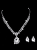 Ensemble de bijoux en argent de mariage Boucles doreilles et collier de mariée en strass