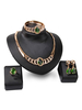 Ensemble de bijoux en or parti déclaration strass collier boucles d