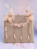 Ensemble de bijoux pour boucles doreilles en perles de mariage avec couvre-chefs
