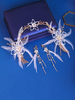 Ensemble de bijoux pour boucles doreilles et boucles doreilles charmantes en métal avec strass