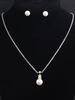 Ensemble de bijoux pour mariage beau strass percé gouttes design argent boucle doreille collier 2 pièces ensemble