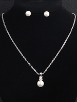 Ensemble de bijoux pour mariage beau strass percé gouttes design argent boucle doreille collier 2 pièces ensemble
