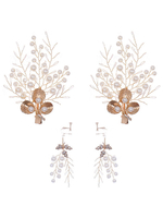 Ensemble de bijoux pour mariage magnifique clip doreille perle en métal