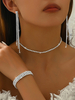 Ensemble de bijoux pour mariage magnifique zircone cubique en métal percé