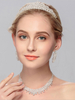 Ensemble de bijoux pour mariée attrayante strass gouttes design argent boucle doreille collier ensemble de 2 pièces
