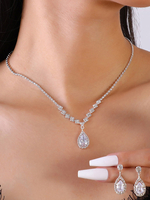 Ensemble de bijoux pour mariée avec superbe diamant en métal