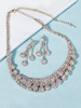 Ensemble de bijoux pour mariée belle strass percé gouttes design clair blond boucle doreille collier 2 pièces ensemble
