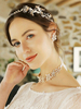 Ensemble De Bijoux Pour Mariée Fleur Etoile Perle Imitation Perle En Métal Percé