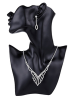 Ensemble de bijoux strass en argent pour mariage