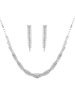 Ensemble de boucles doreilles collier mariée argent strass Twisted perlé bijoux de mariage ensemble