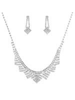 Ensemble de boucles doreilles collier mariée strass argent strass perlé ensemble de bijoux de mariage