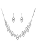 Ensemble de boucles doreilles collier mariée strass argent strass perlé ensemble de bijoux de mariage