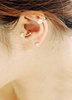 Ensemble de boucles doreilles en métal avec perle blanche pour femmes