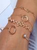 Ensemble de bracelets dempilage dorés Bracelet manchette à 4 pièces