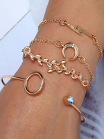 Ensemble de bracelets dempilage dorés Bracelet manchette à 4 pièces