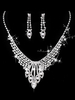 Ensemble de collier de mariage argent perles boucles doreilles et collier strass ensemble de bijoux de mariée