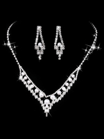 Ensemble de collier de mariage argent perles boucles doreilles et collier strass ensemble de bijoux de mariée