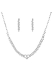 Ensemble de collier de mariage argent strass perlé coeur bijoux de mariée ensemble