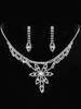 Ensemble de collier de mariage argent strass perles glands Dangle boucles doreilles ensemble fleur bijoux de mariée