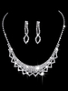 Ensemble de collier de mariage argent strass perles triangle ensemble de bijoux boucles doreilles de mariée et collier