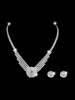 Ensemble de collier de mariage Boucles doreilles argent et collier en strass Ensemble de bijoux